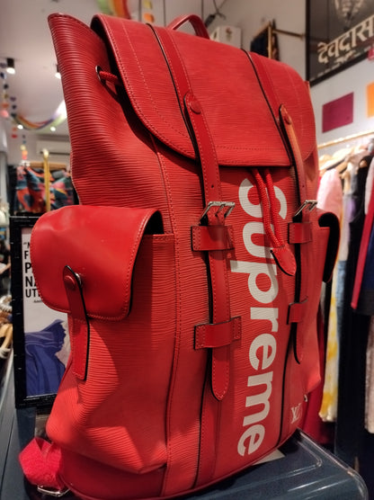 Supreme Louis Vuitton x Supreme Christopher Backpack Epi PM Red