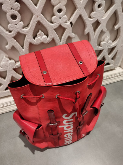 Supreme Louis Vuitton x Supreme Christopher Backpack Epi PM Red