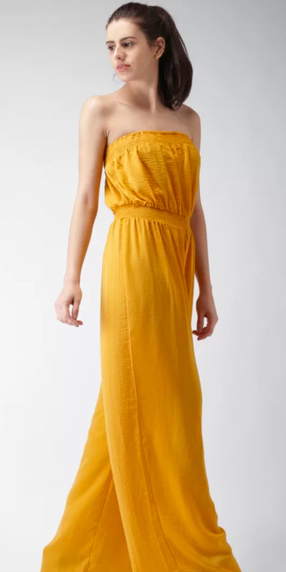 Forever 21 Yellow Tube Jumpsuit