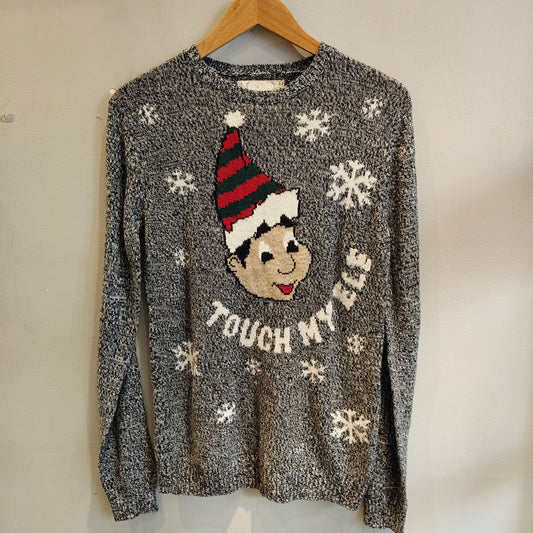 Touch My Elf Grey Christmas Sweater