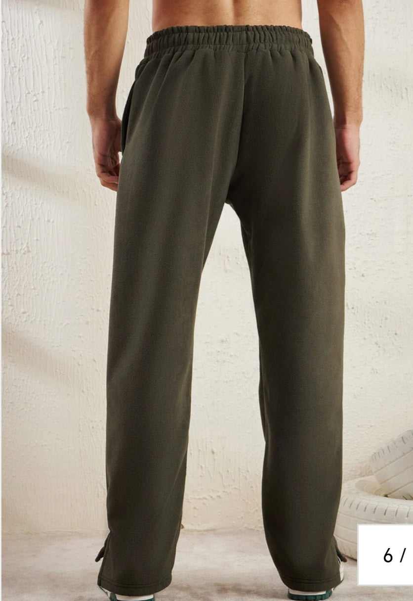 Fugazee Grab Khaki Polar Fleece Boot Cut Joggers