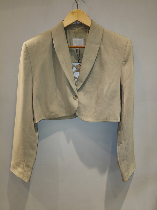 Vestino Cream Crop Top Blazer