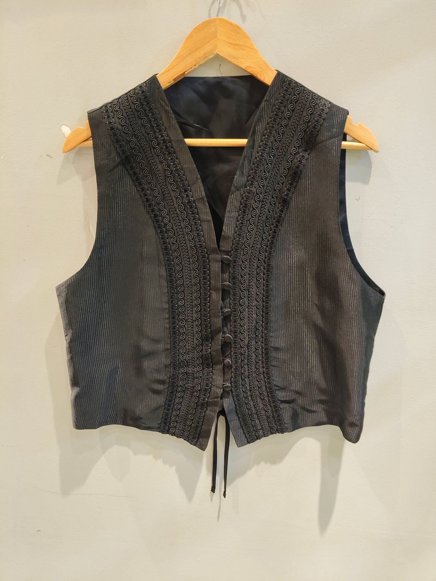 Black Embroidered Vest