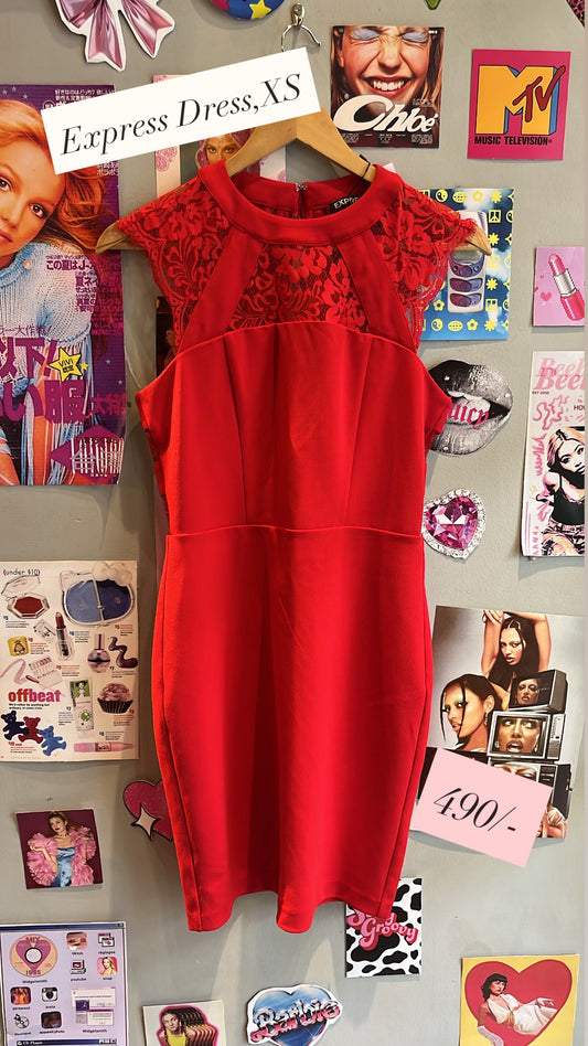 Express Red lace dress