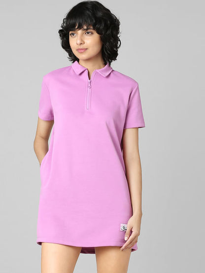 Pink Polo Sweatshirt Dress