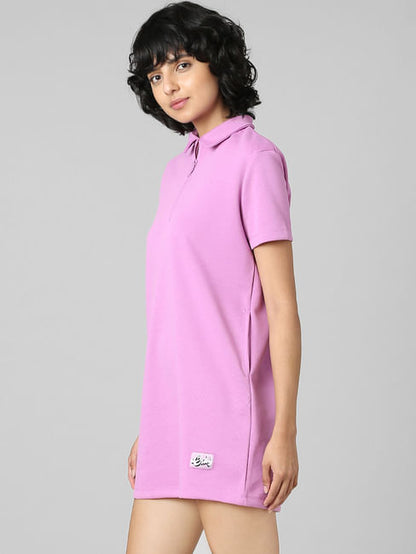 Pink Polo Sweatshirt Dress