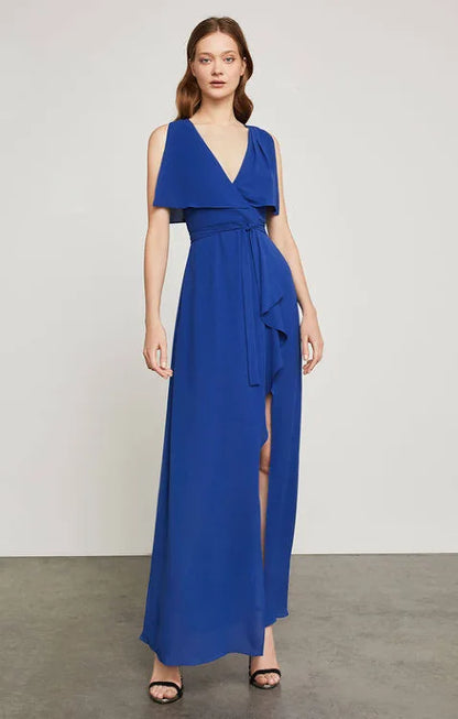 BCBGMaxazria Blue Fanella Faux Maxi Dress