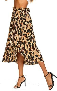 Jeuvre Wrap Around Leopard Print Skirt