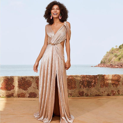 Lola by Suman B Rose Gold Shimmer Dress