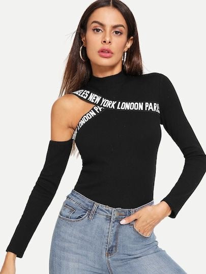 Shein Cut Out Shoulder Top