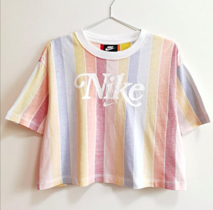 Nike Retro Pastel Striped Crop Tshirt