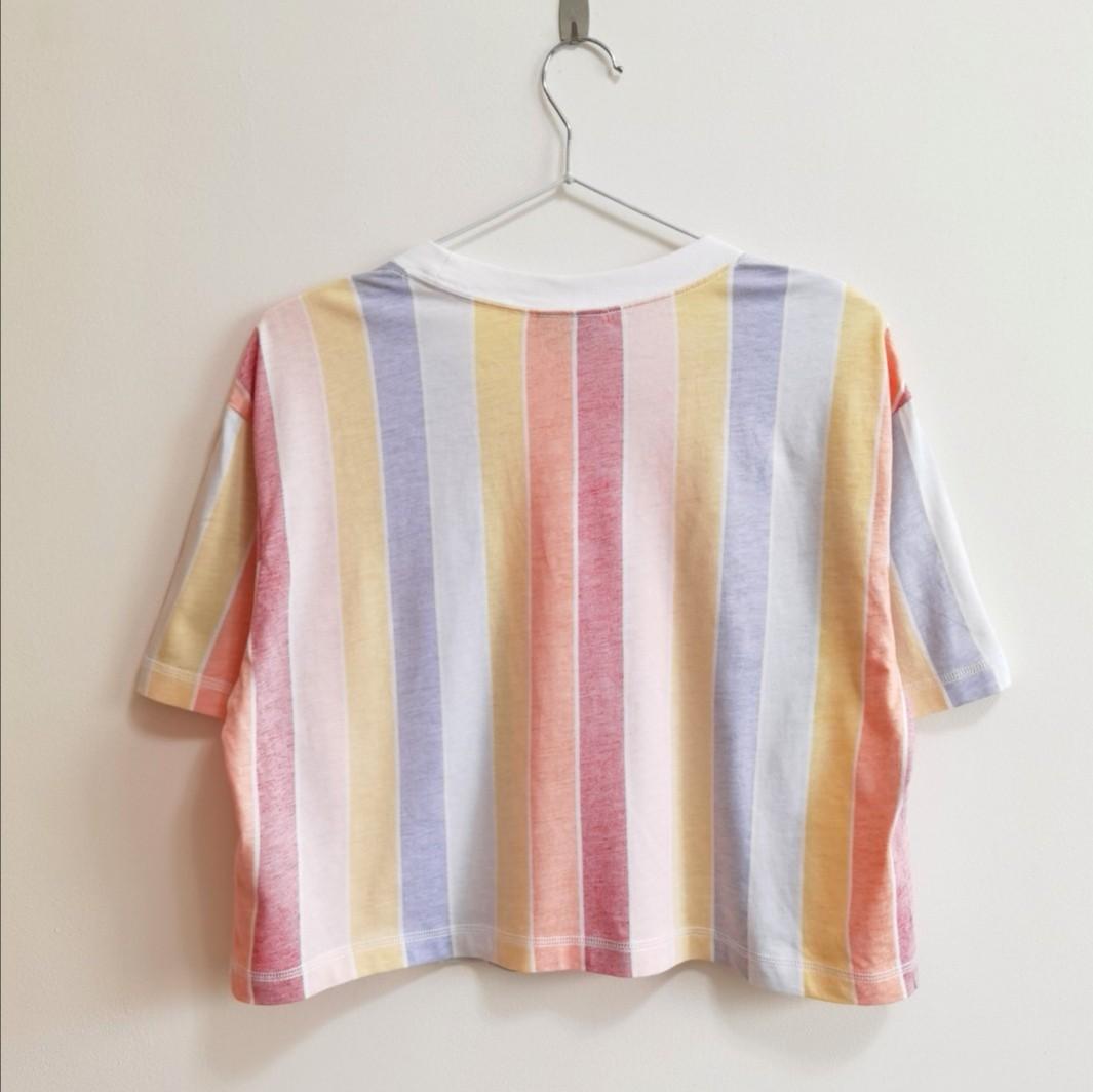 Nike Retro Pastel Striped Crop Tshirt