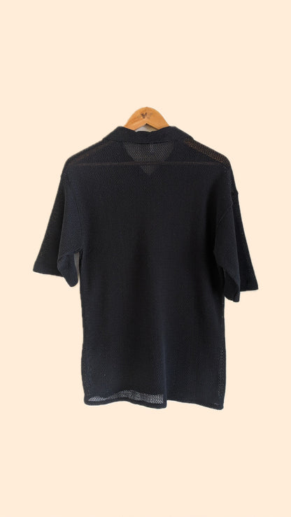 Black Summer Crochet Shirt