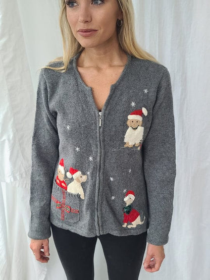 Grey Christmas Sweater with Pocket