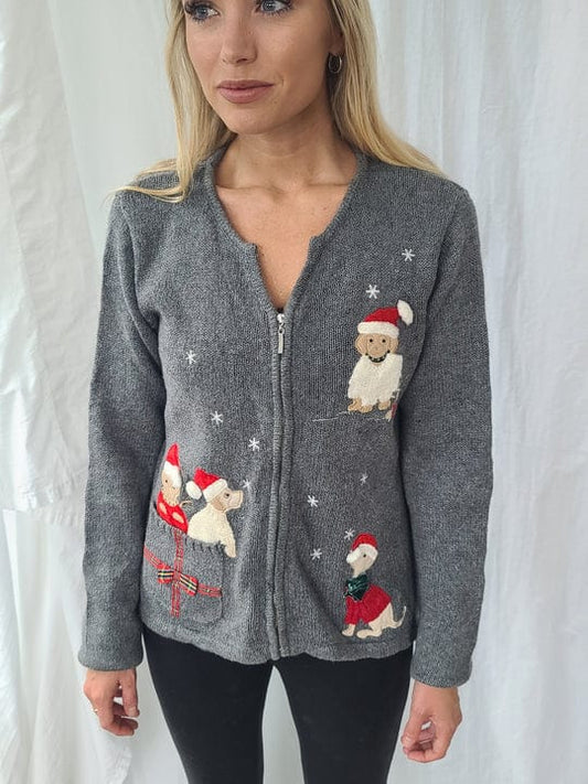 Grey Christmas Sweater with Pocket
