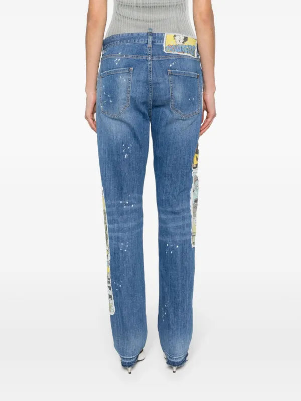 Dsquared Betty Boop Patchwork Jeans