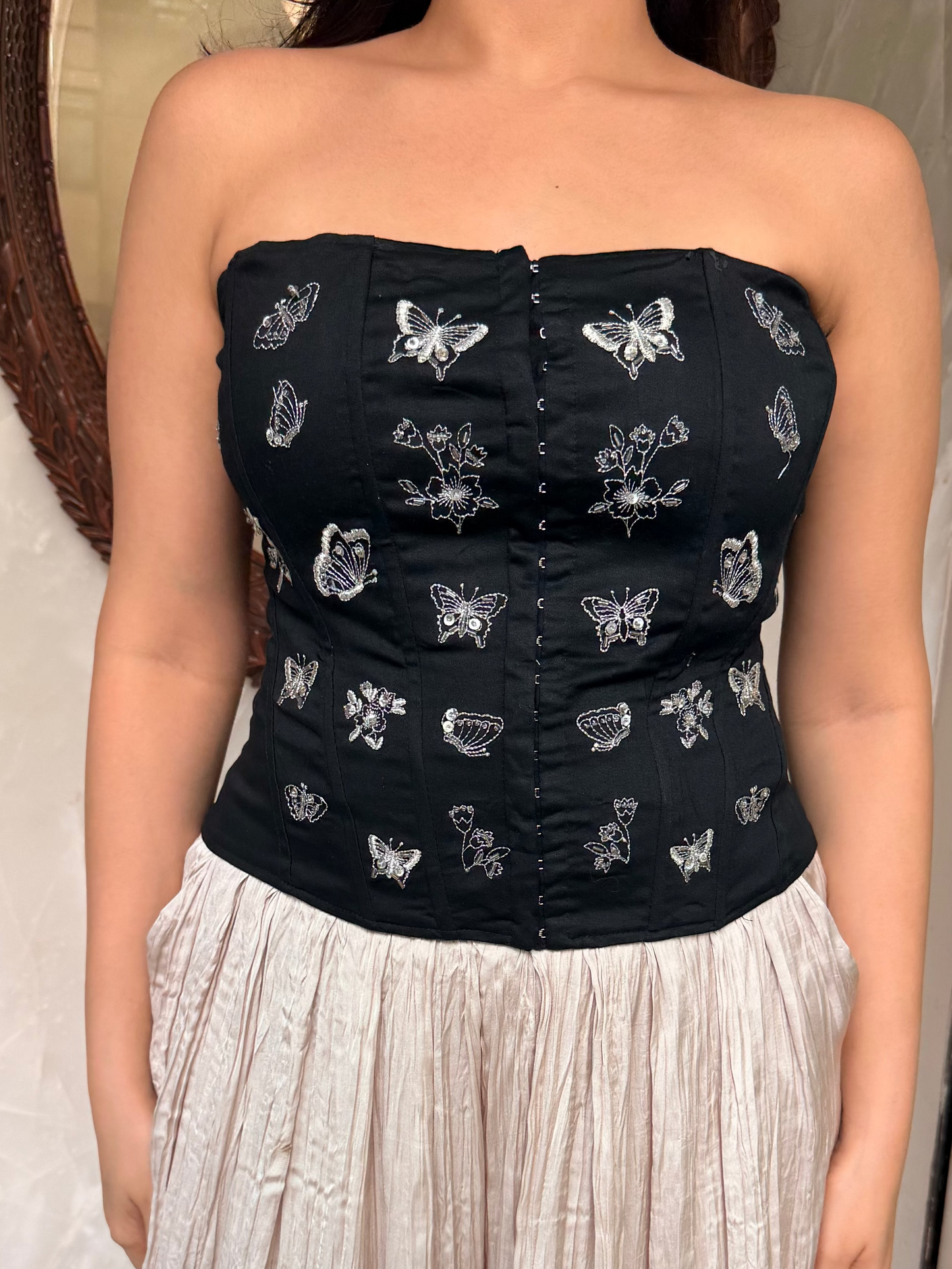 Butterfly Embroidered Corset