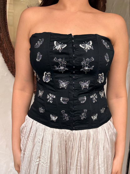 Butterfly Embroidered Corset