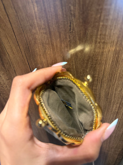 Cream Metal Mesh Coin Pouch