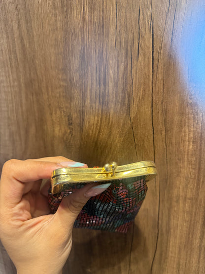 Floral Sequin Cigarette/ Coin Pouch