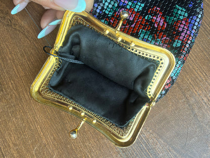 Floral Sequin Cigarette/ Coin Pouch