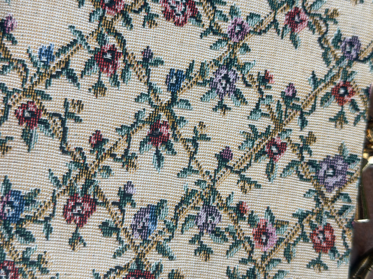 Mini Beige Floral Tapestry Vintage Bag