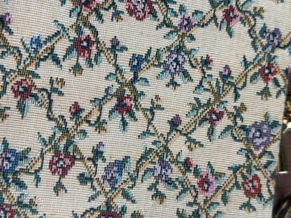 Mini Beige Floral Tapestry Vintage Bag