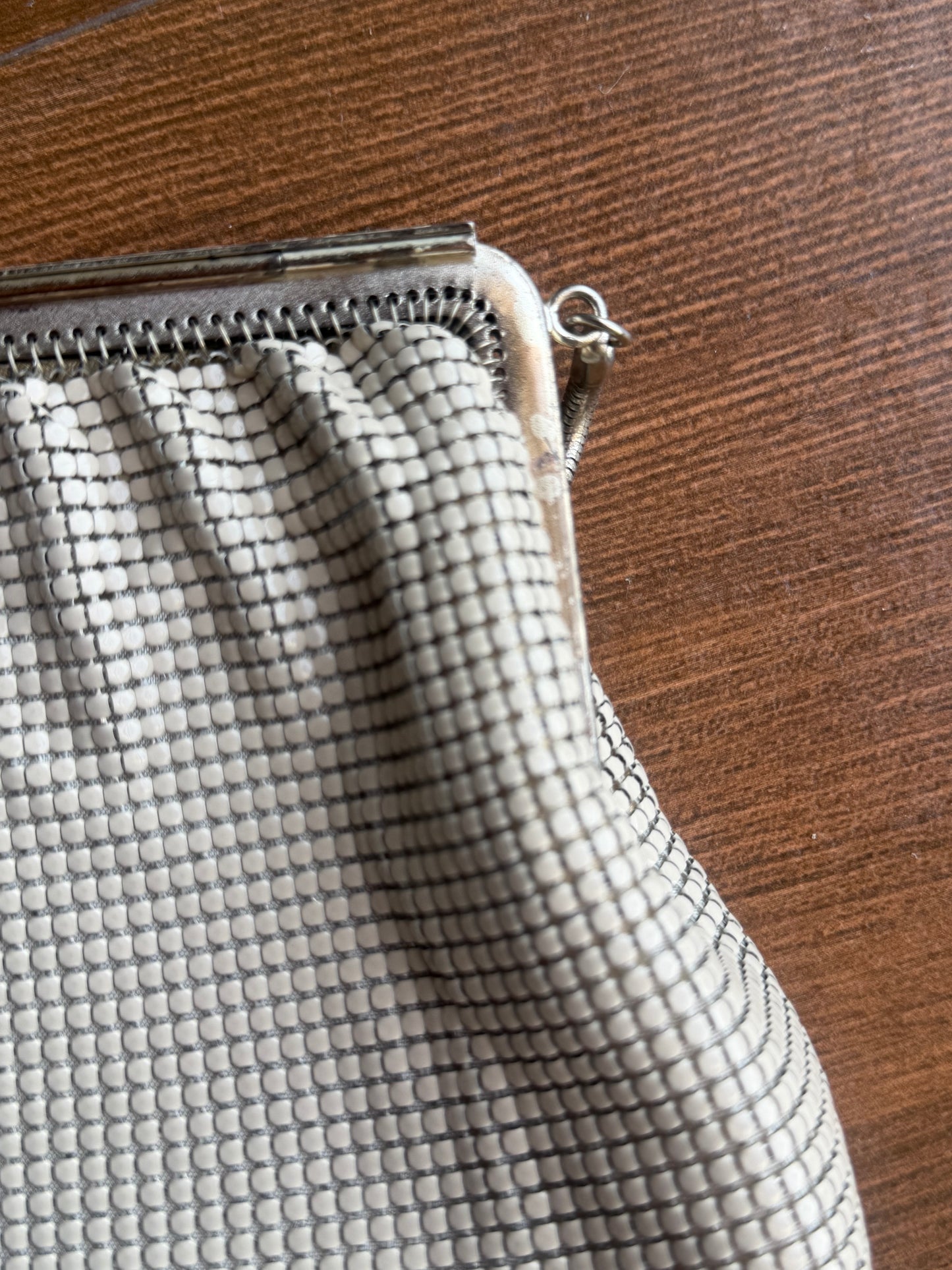 Cream Chain Mail Vintage Bag