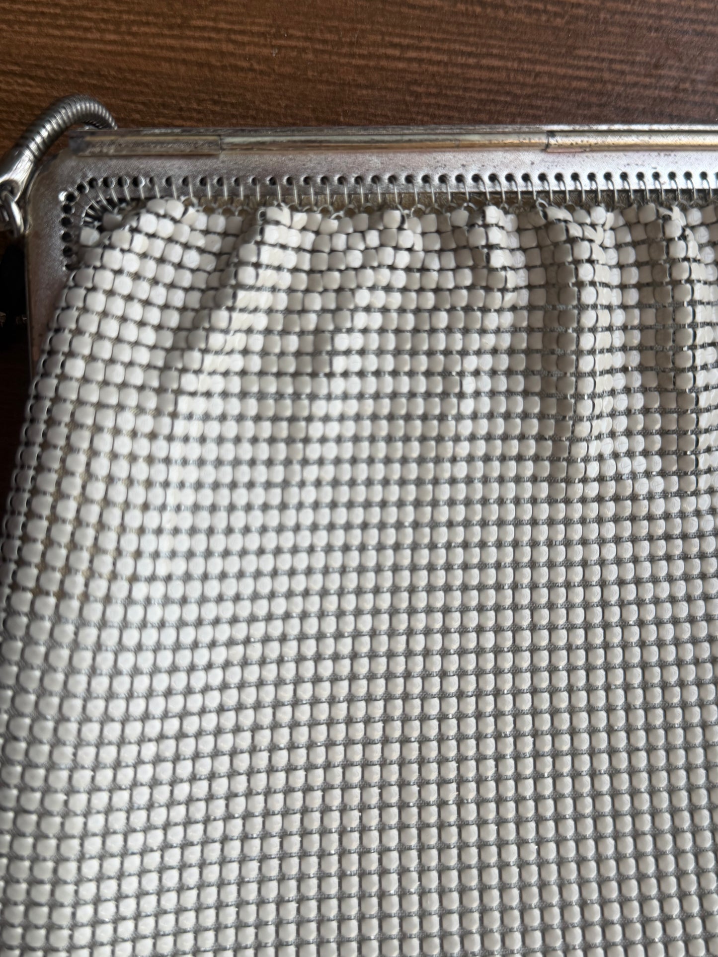 Cream Chain Mail Vintage Bag