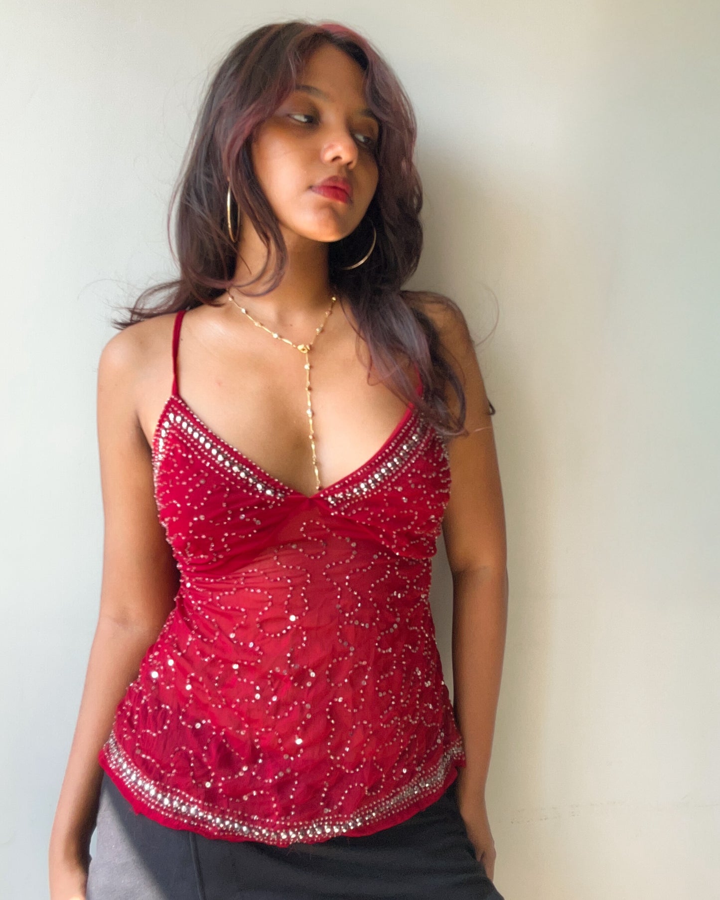 Red Beaded Top