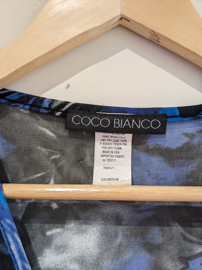 Coco Bianco Printed Sheer Short Dress