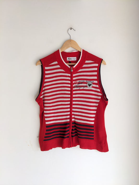Fila Golf Red & White Sweater Vest