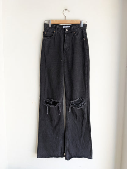 Bershka Black Distressed Jeans