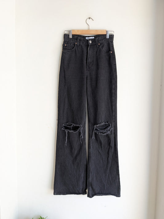 Bershka Black Distressed Jeans