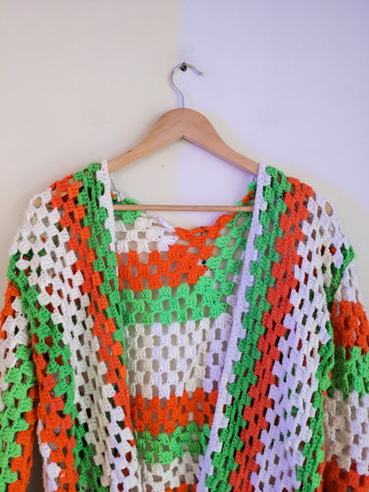 Multicolored Crochet Poncho