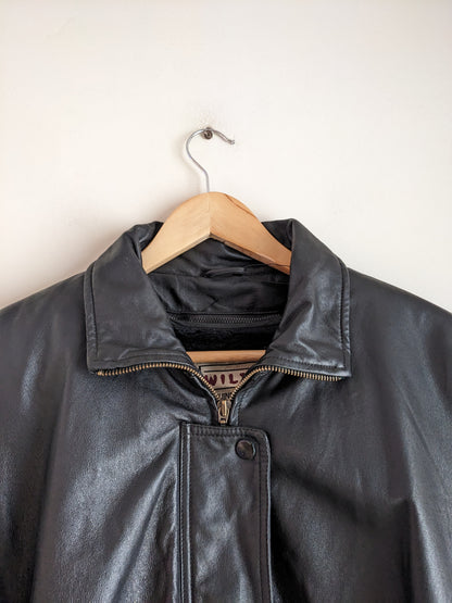 Wilda Genuine Leather Black Jacket