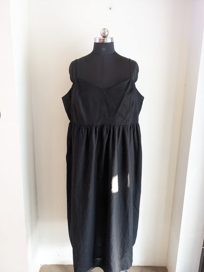 H&M Linen Blend Black Dress