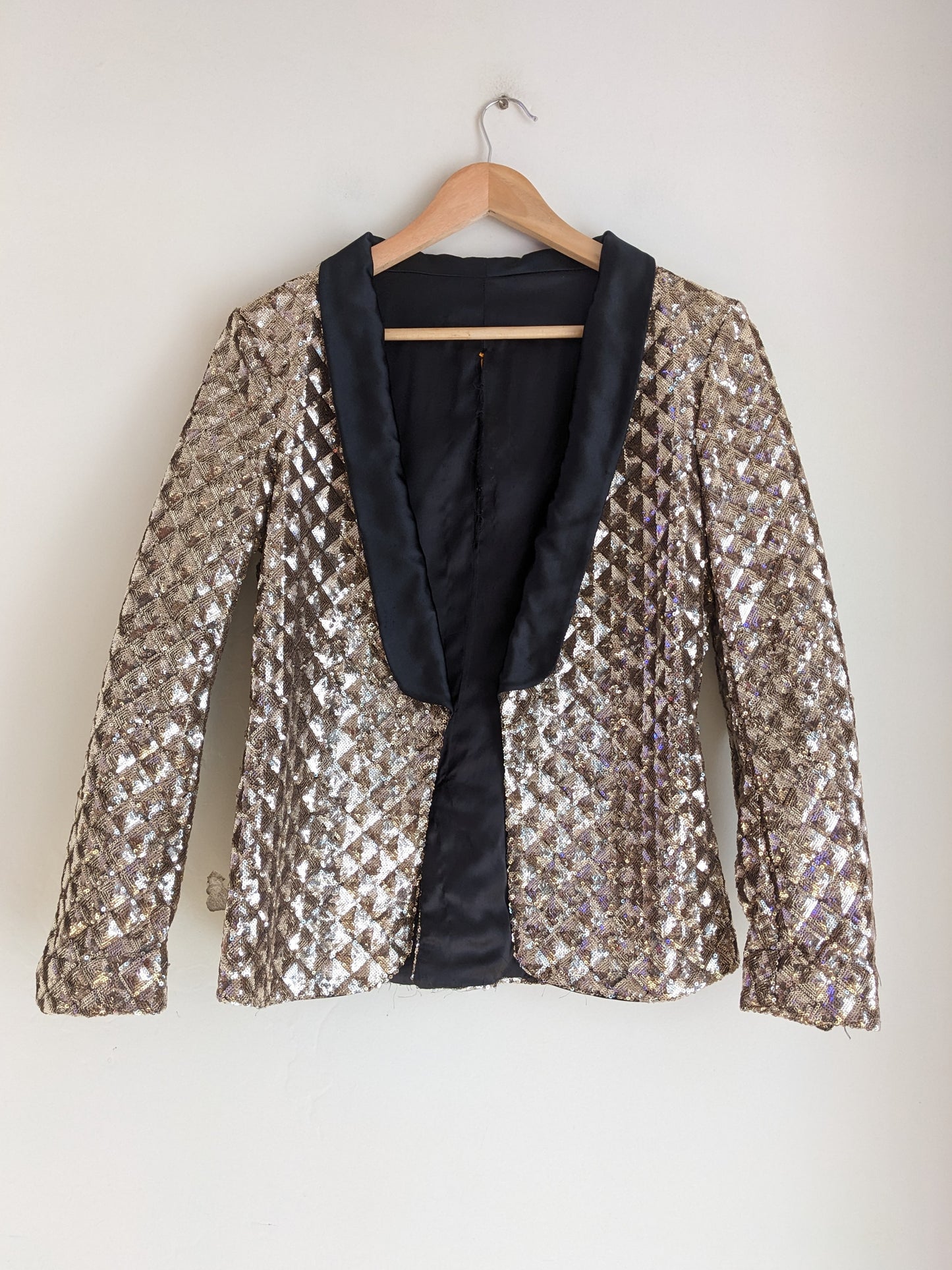 Gold Sequin Party Blazer