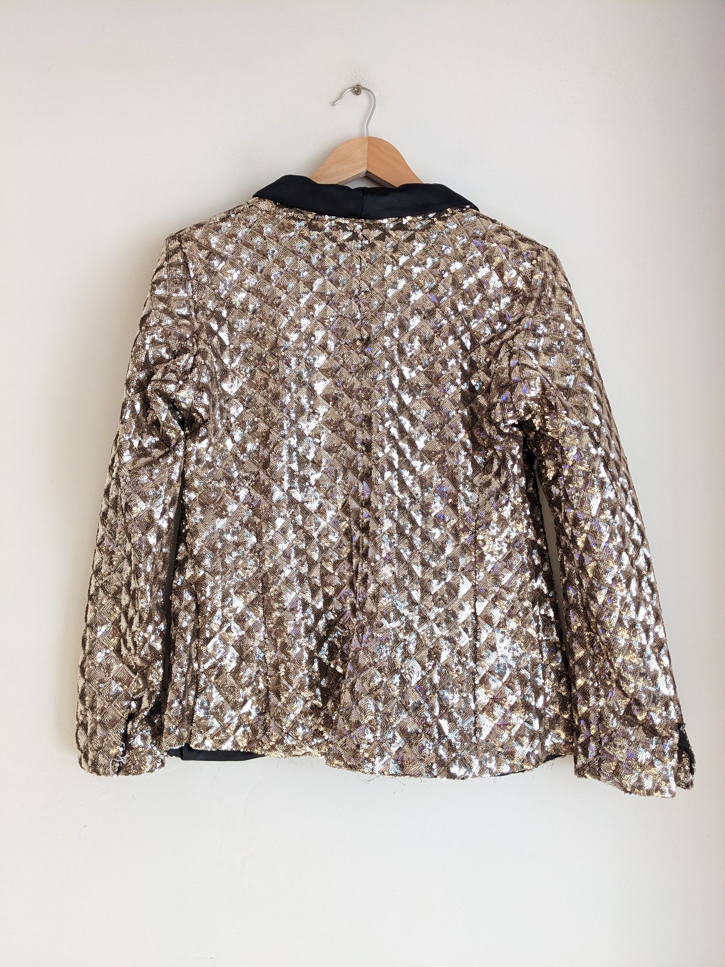 Gold Sequin Party Blazer