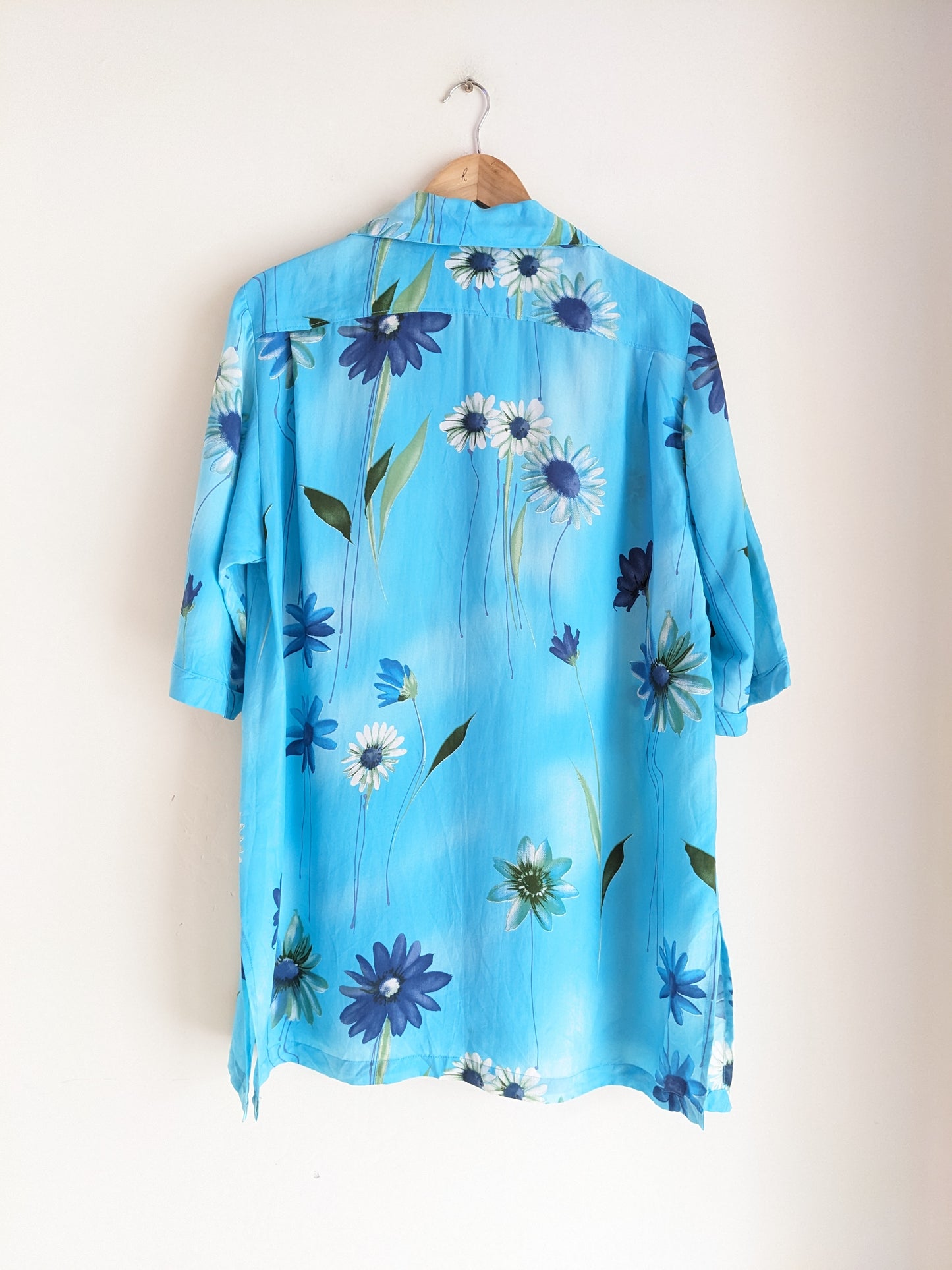 Floral Print Sky Blue Printed Shirt