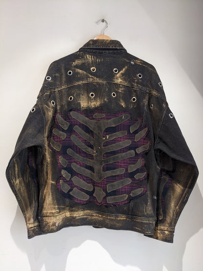 Upcycled Leather Skeletal Symphony Jacket