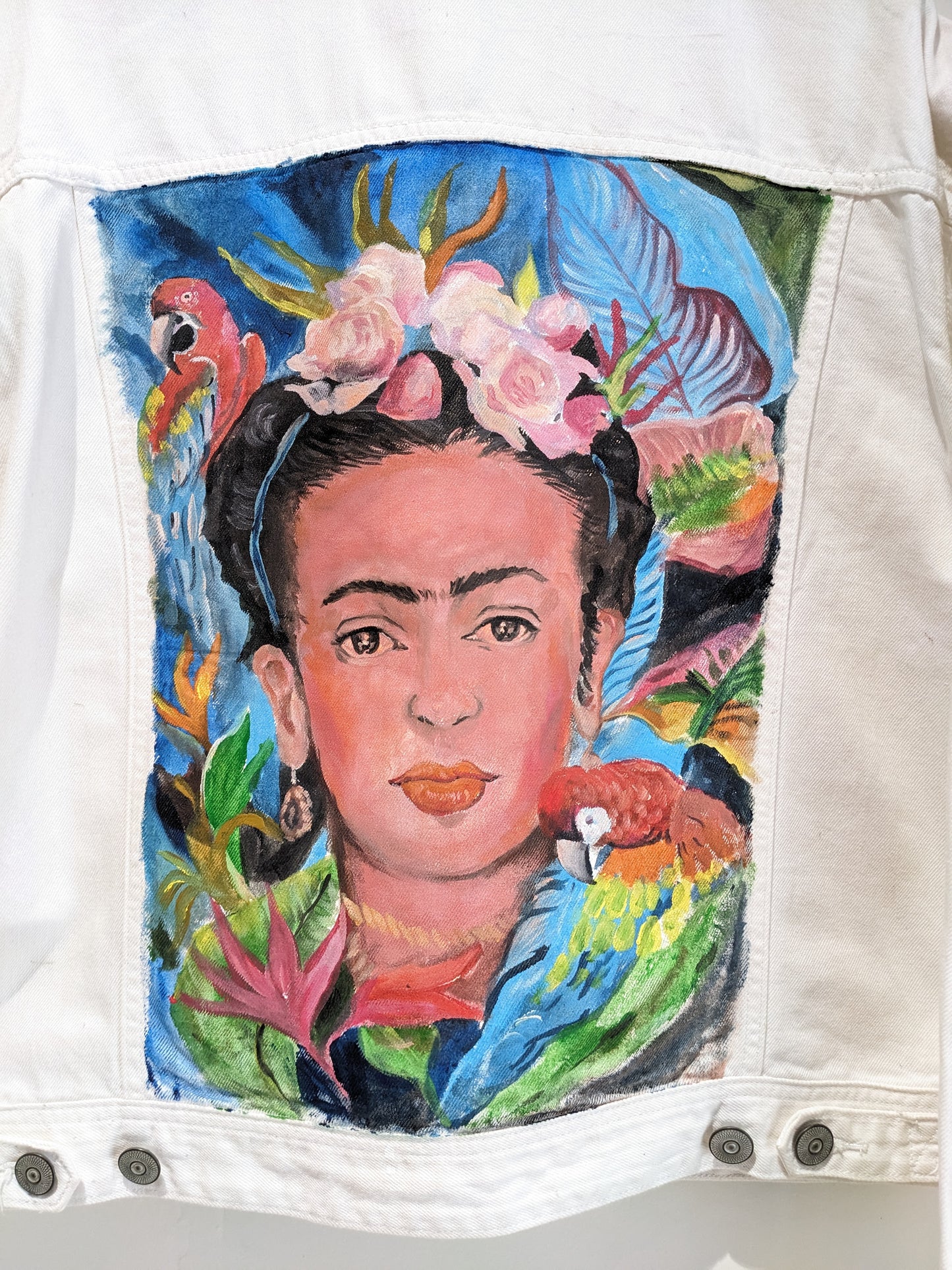 Frida Kahlo Hand Painted Denim Jacket