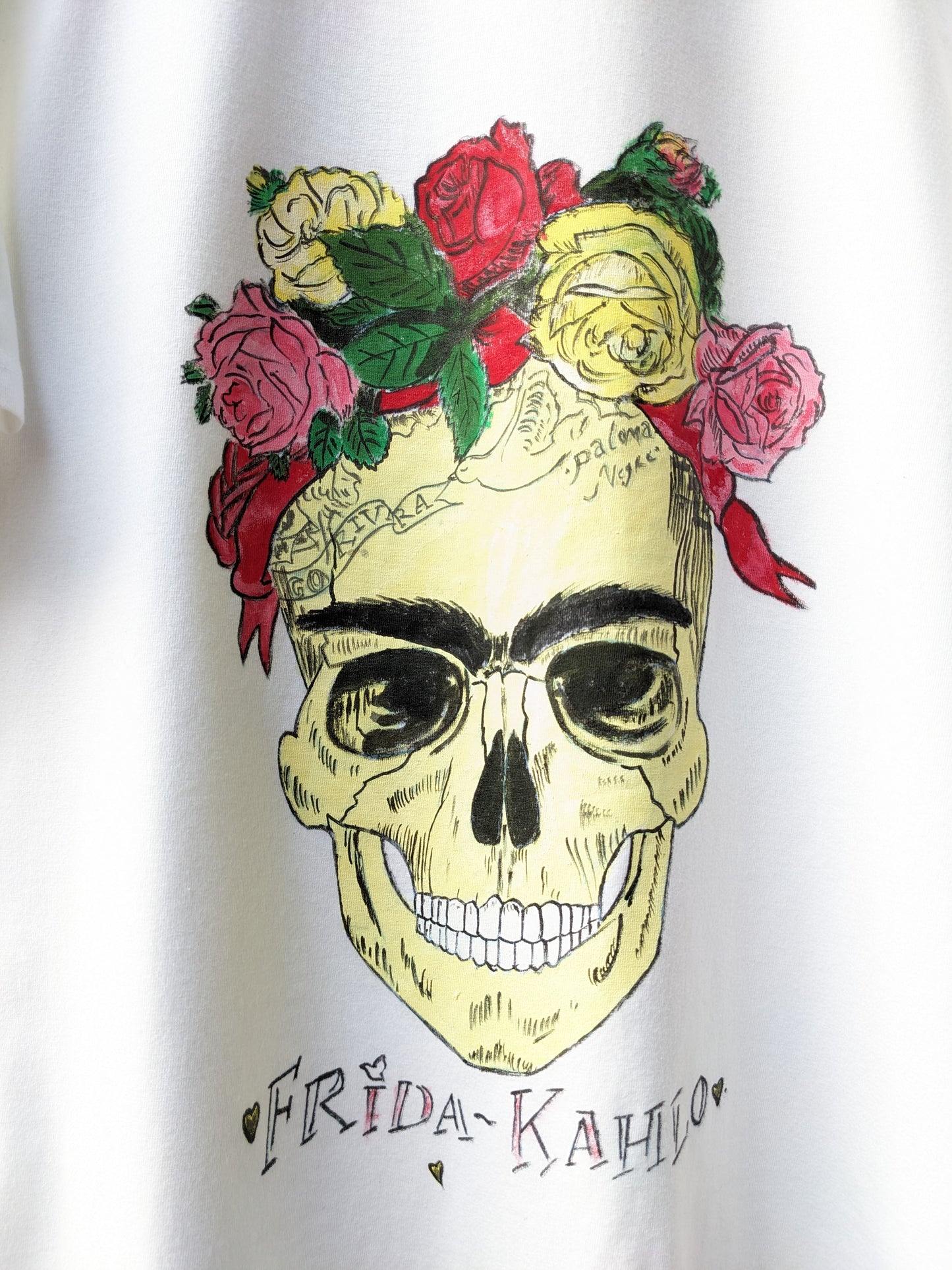 Handpainted Skull Frida Kalho Tee