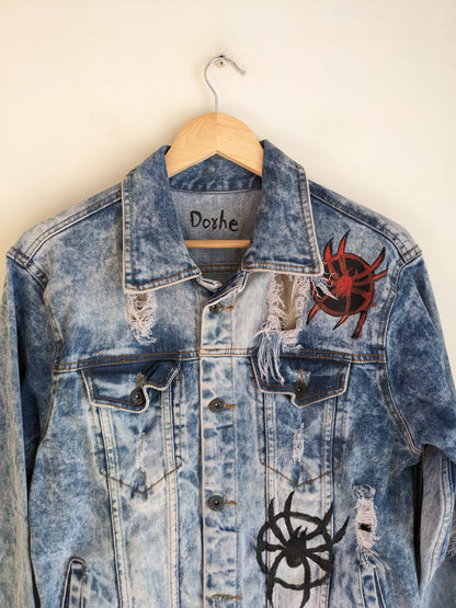 Spider Man Hand Painted Denim Jacket