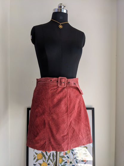 OASIS Faux Leather Pink Skirt