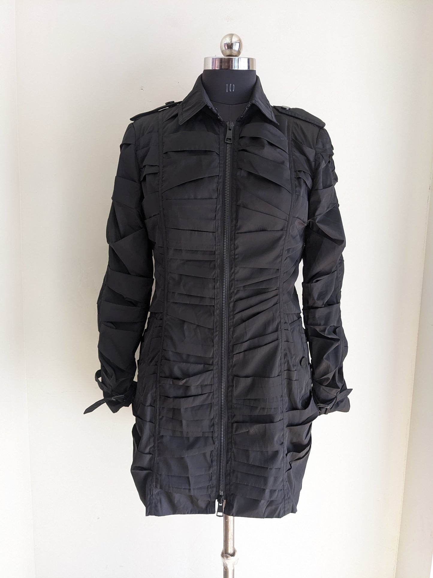 Burberry London Roemead Allover Ruched Coat (without belt)