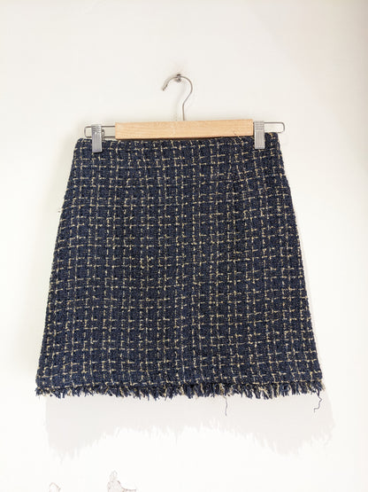 Sienna Navy Blue Tweed Skirt