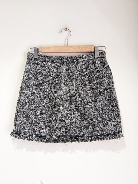 Black & White Tweed Mini Skirt