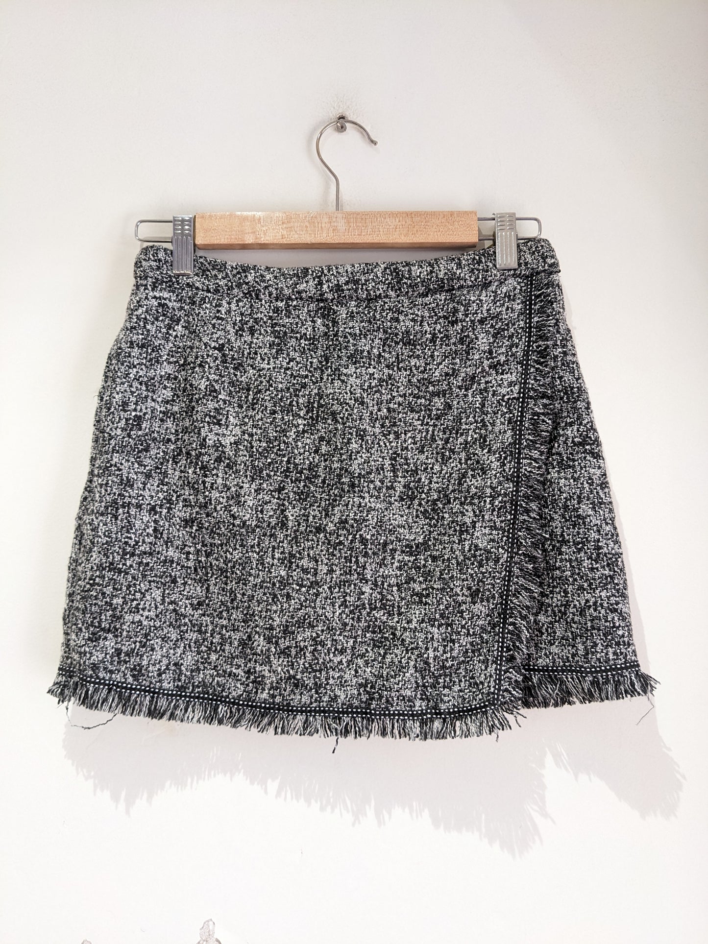 Black & White Tweed Mini Skirt