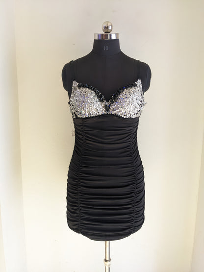 Seduction Black Sequin Mini Dress
